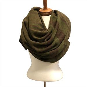Lightweight Blanket Scarf, olive green/brown, 36”X 80”